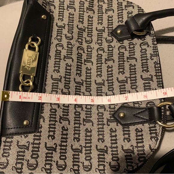 Juicy Couture Gray Black Printed Coated Canvas shoulder purse - Picture 9 of 12